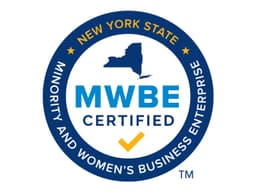 New York State Minority and Women-Owned Business Enterprise (MWBE) certified seal
